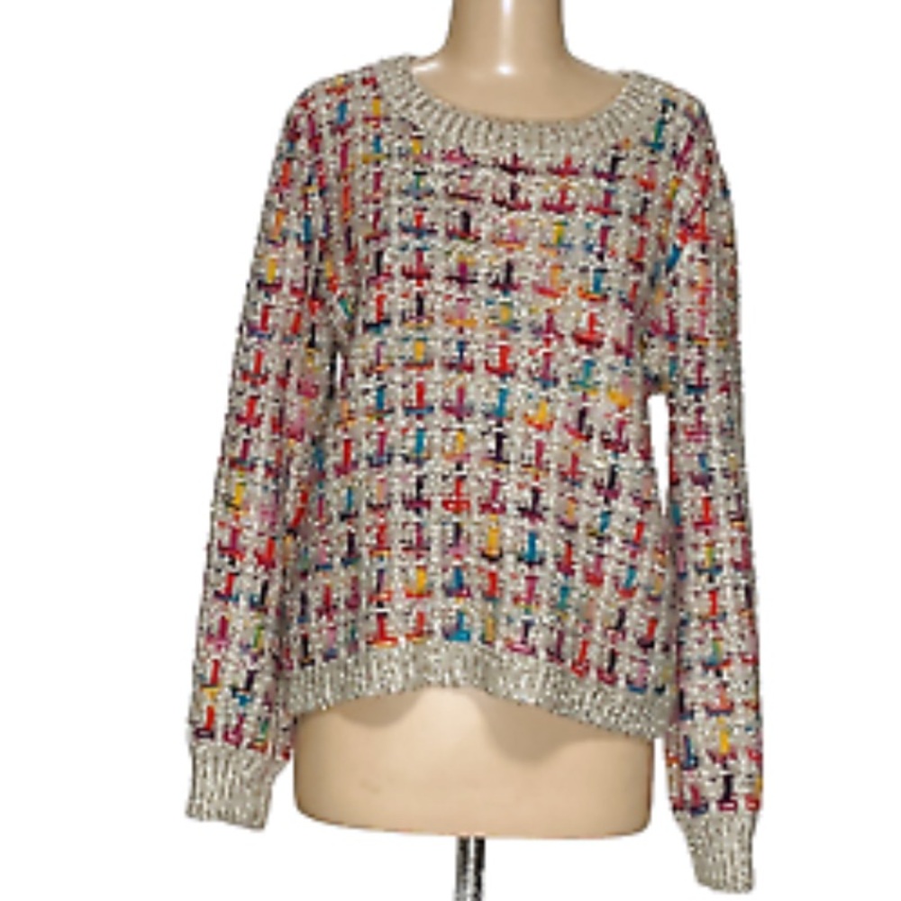 Anthropologie’s Stellah Women's multi Crew Sweater Size M